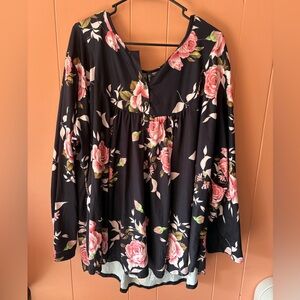 Elegant Floral Long Sleeve Blouse